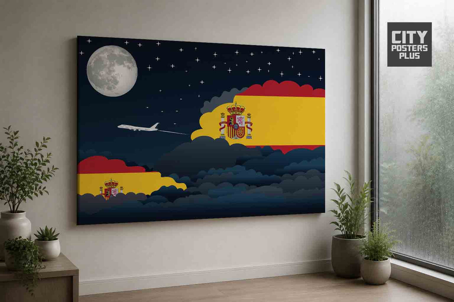 Spain Night Clouds Framed Canvas Prints | Country & City Wall Art
