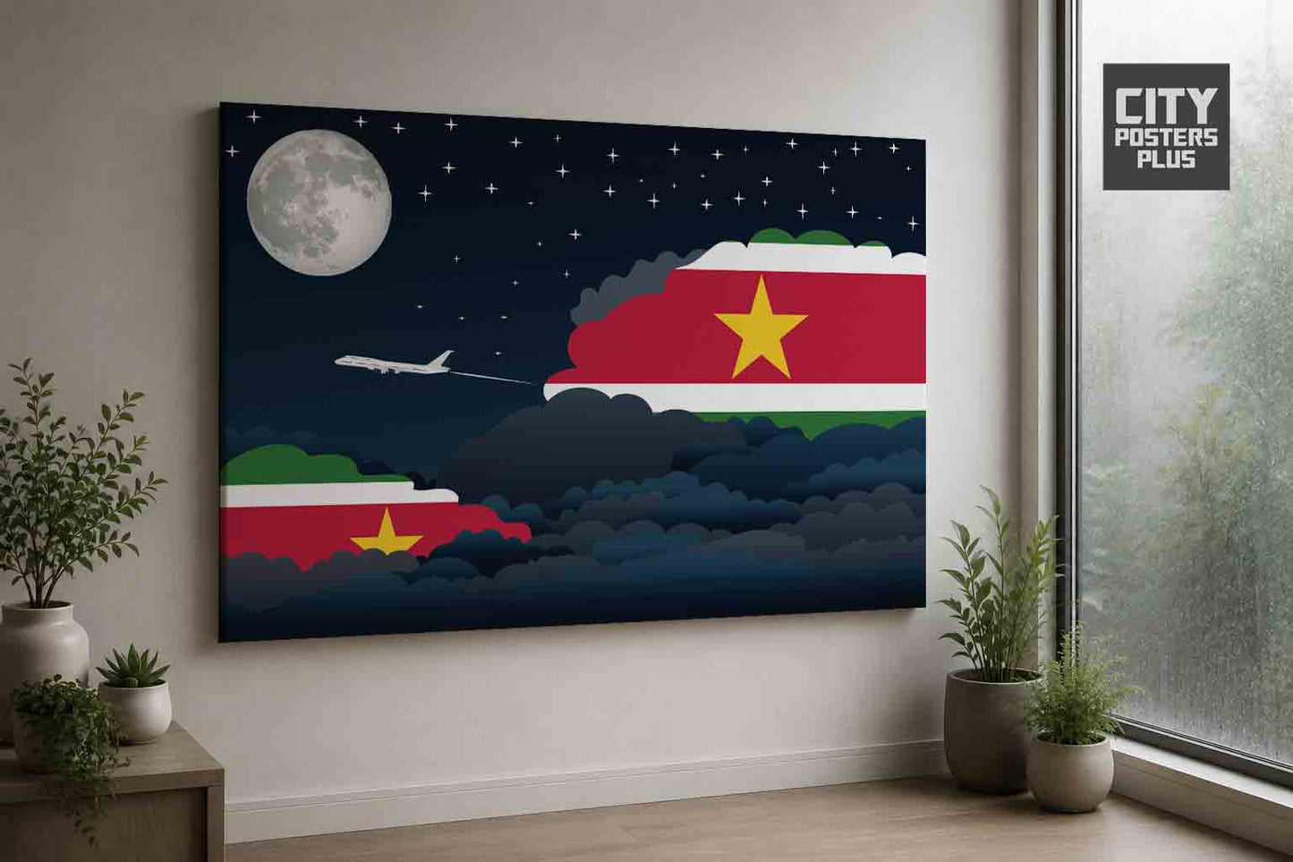 Suriname Night Clouds Framed Canvas Prints | Country & City Wall Art