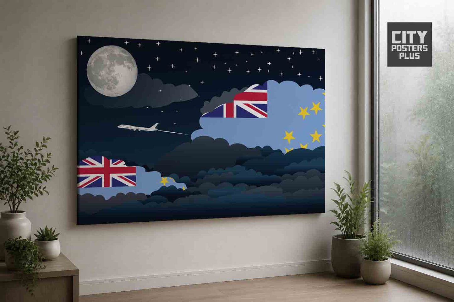 Tuvalu Night Clouds Framed Canvas Prints | Country & City Wall Art