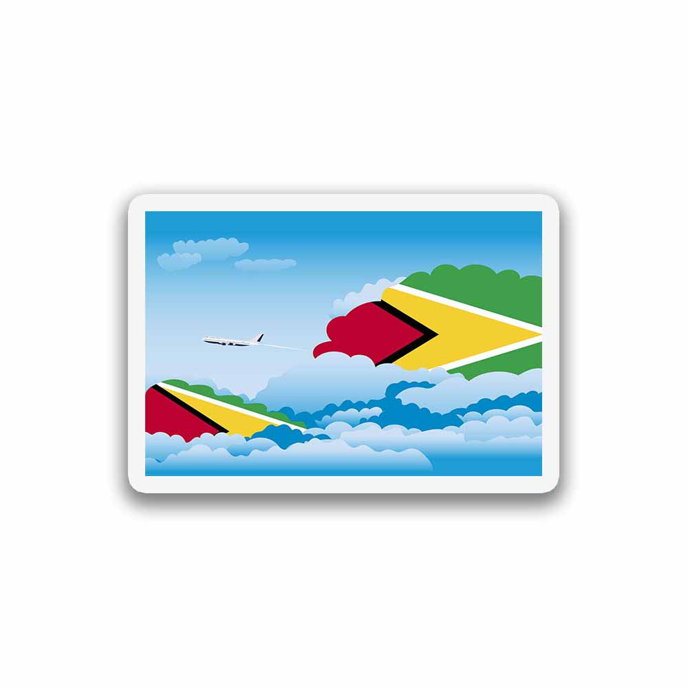 Guyana Airplane Day Clouds Sticker & Magnet
