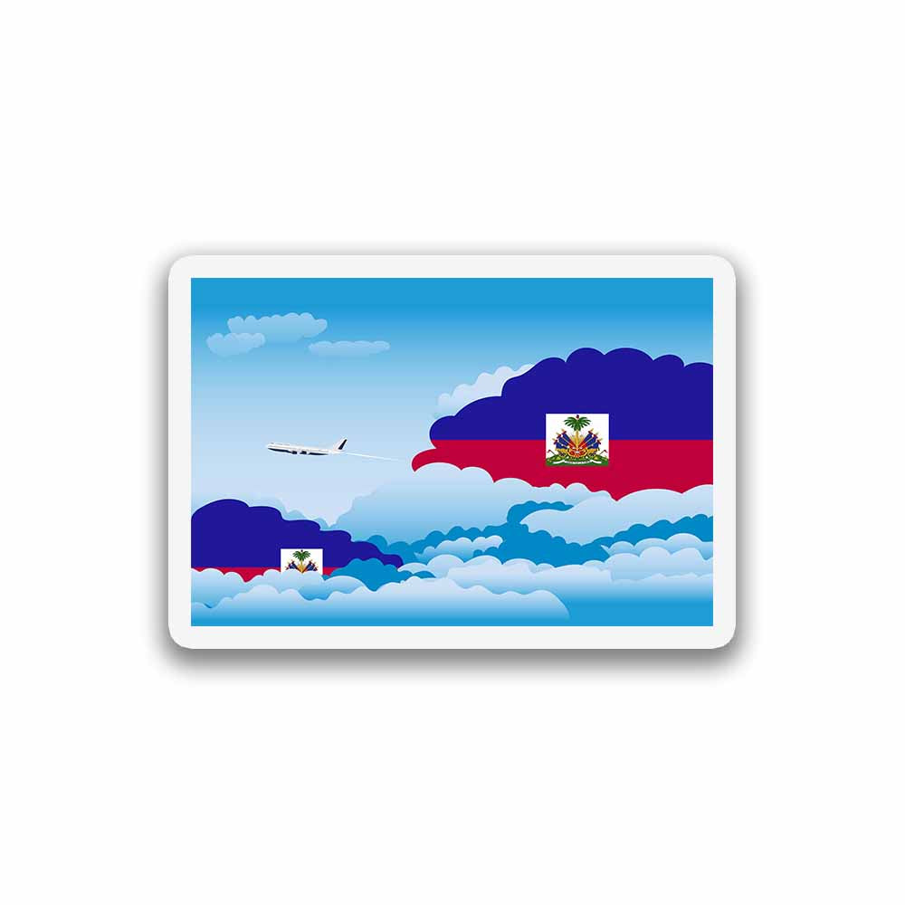 Haiti Airplane Day Clouds Sticker & Magnet