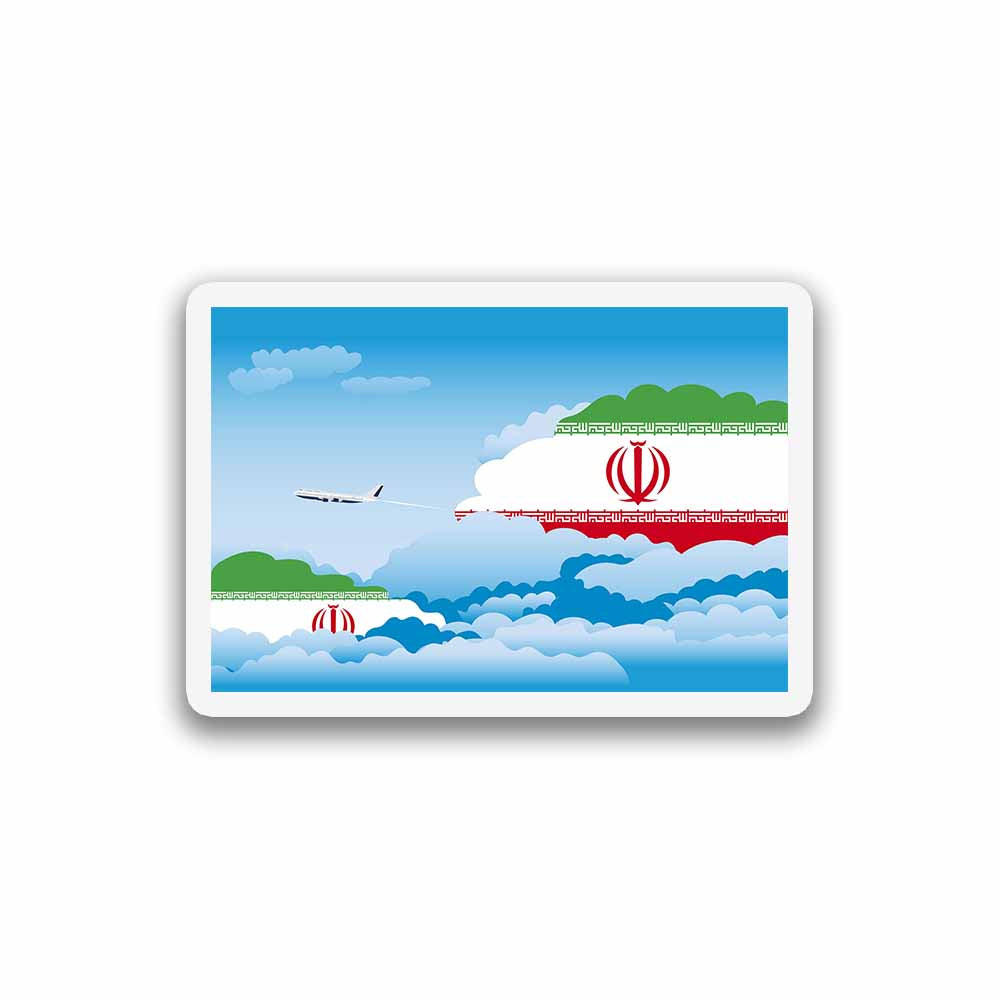 Iran Airplane Day Clouds Sticker & Magnet