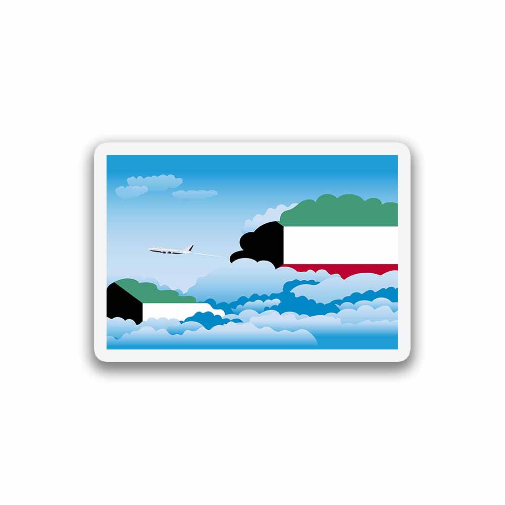 Kuwait Airplane Day Clouds Sticker & Magnet