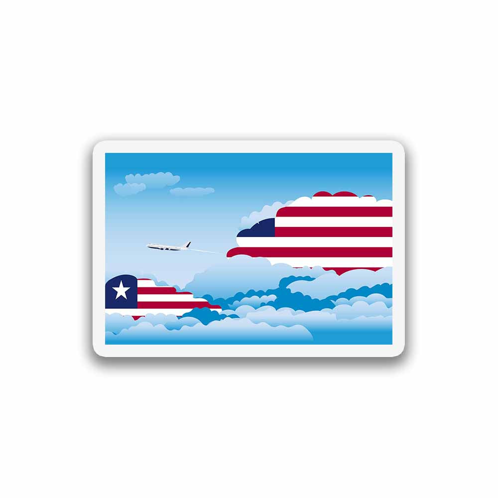 Liberia Airplane Day Clouds Sticker & Magnet