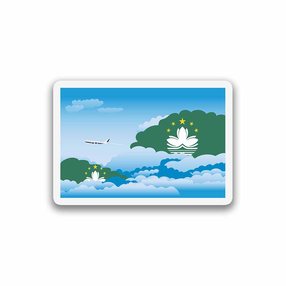 Macau Airplane Day Clouds Sticker & Magnet