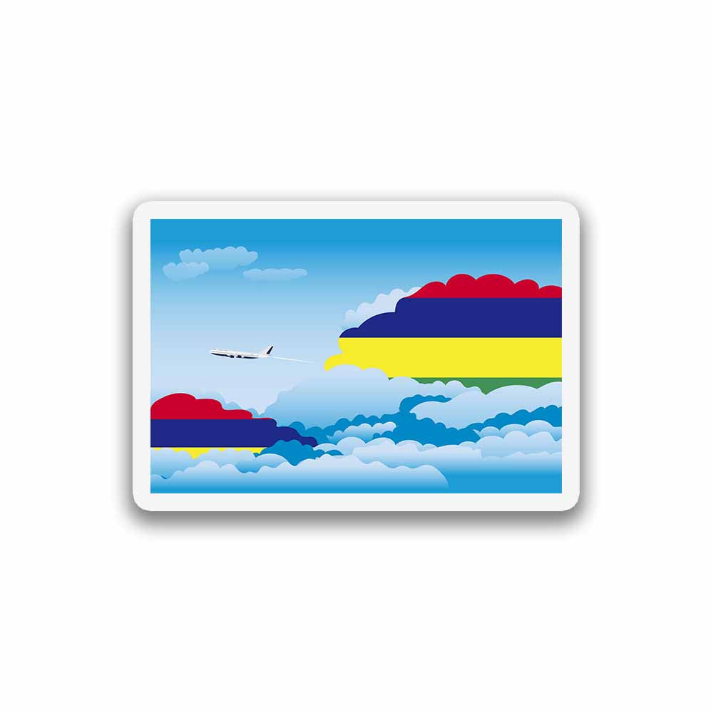 Mauritius Airplane Day Clouds Sticker & Magnet