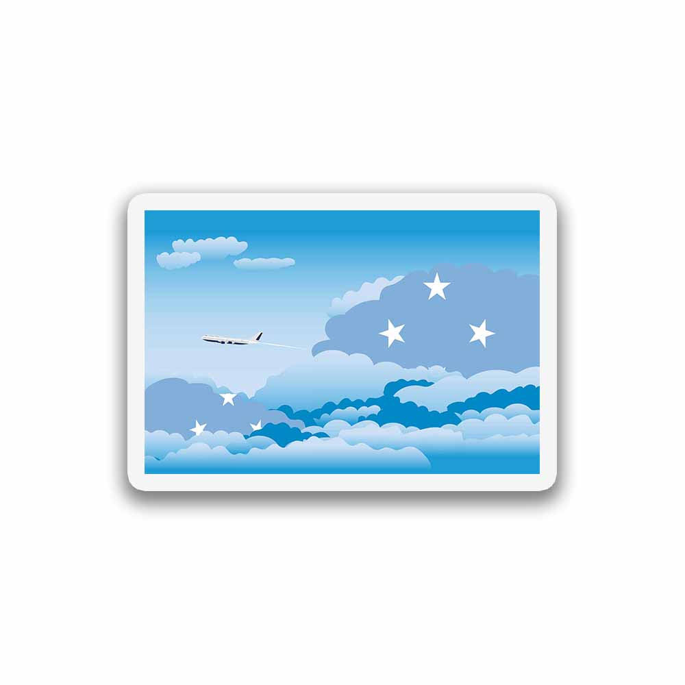 Micronesia, Federated States Airplane Day Clouds Sticker & Magnet