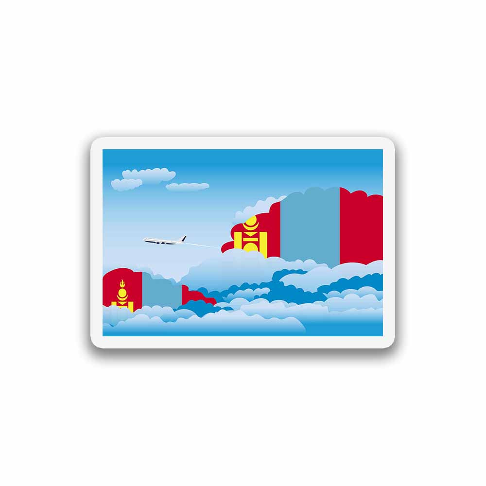 Mongolia Airplane Day Clouds Sticker & Magnet