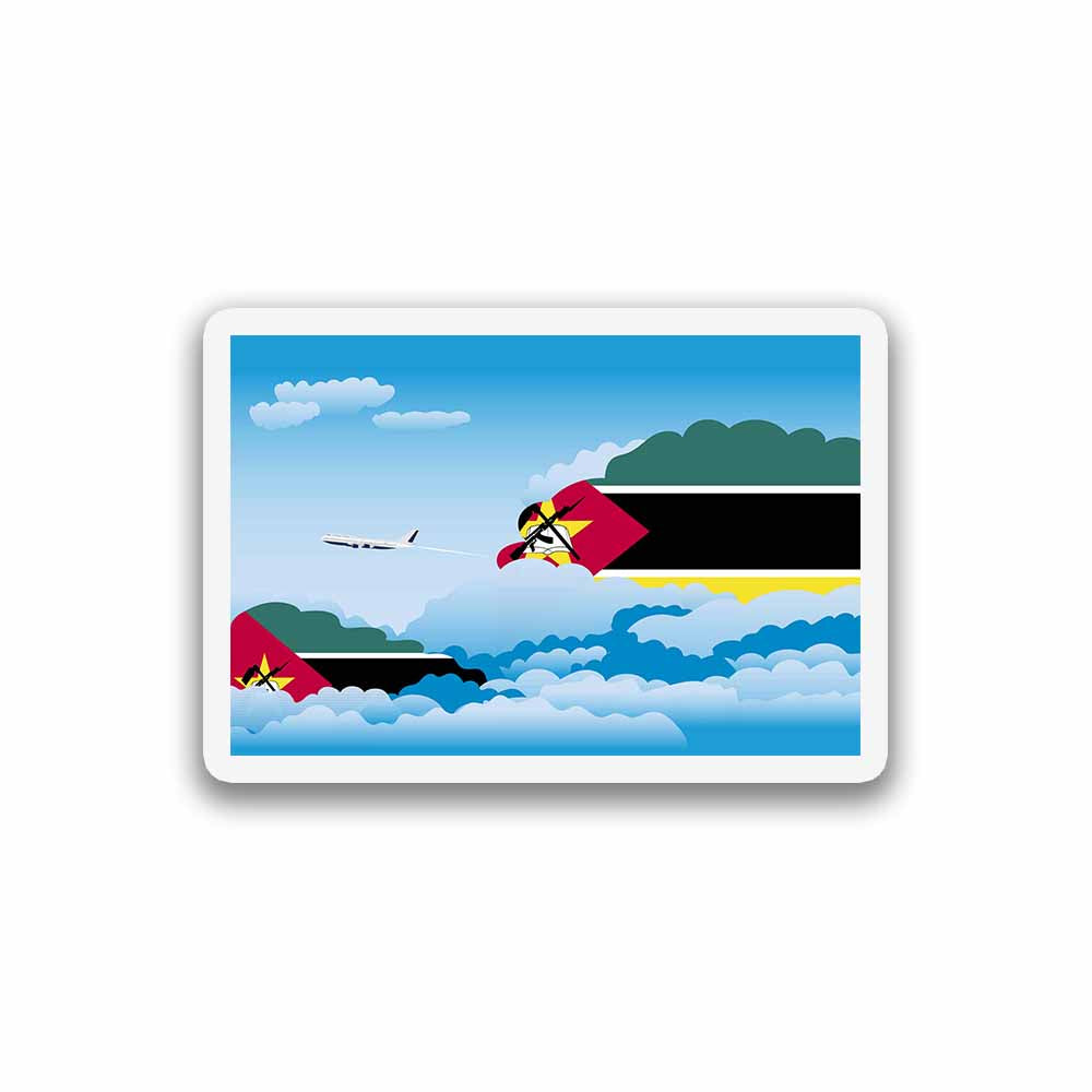 Mozambique Airplane Day Clouds Sticker & Magnet