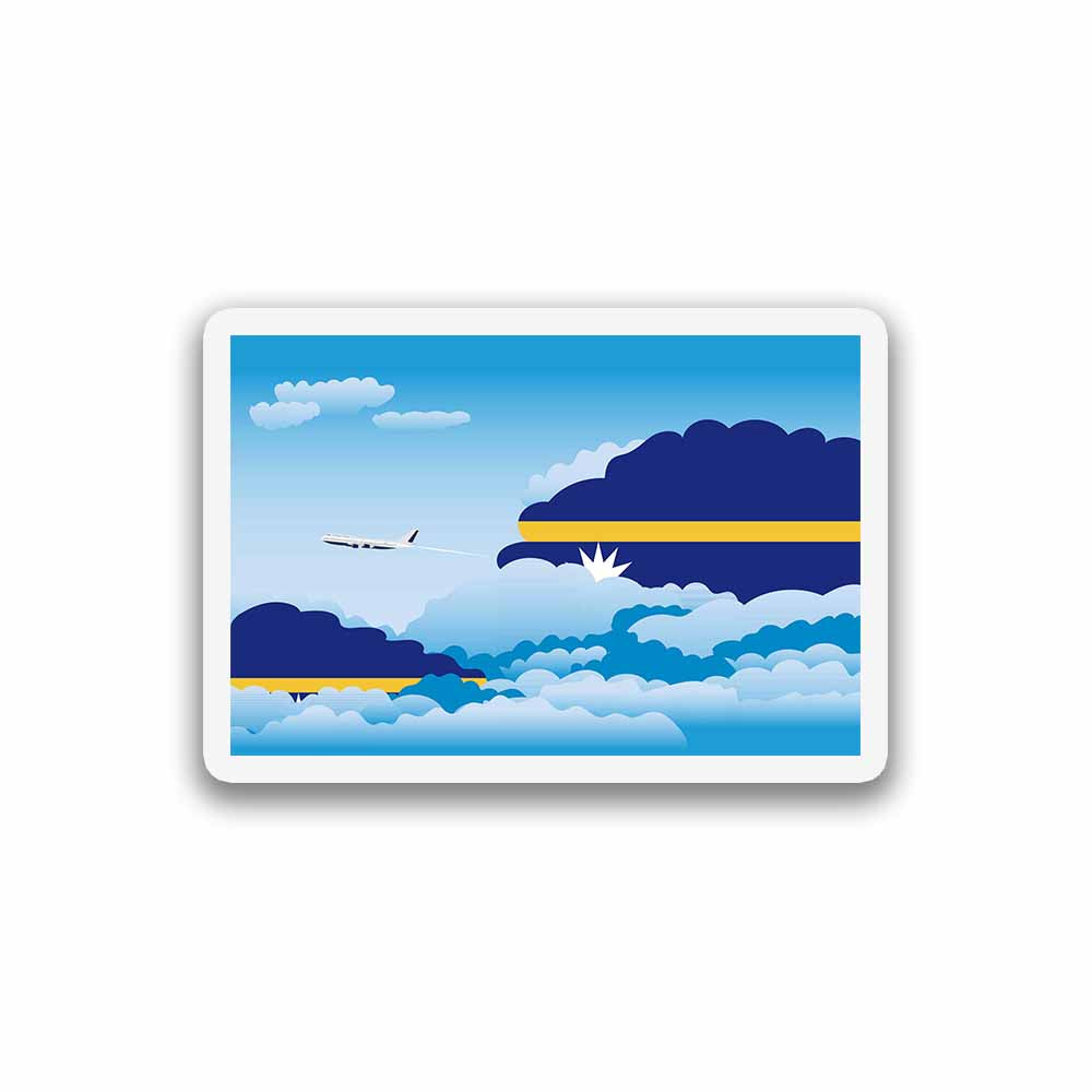 Nauru Airplane Day Clouds Sticker & Magnet