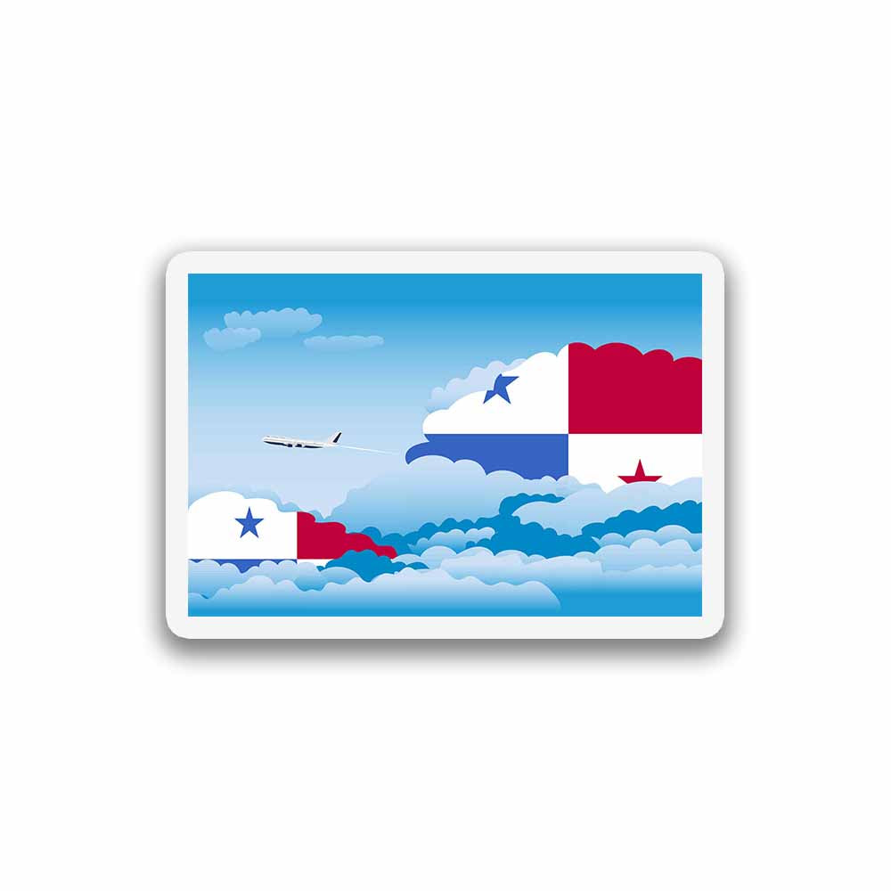 Panama Airplane Day Clouds Sticker & Magnet