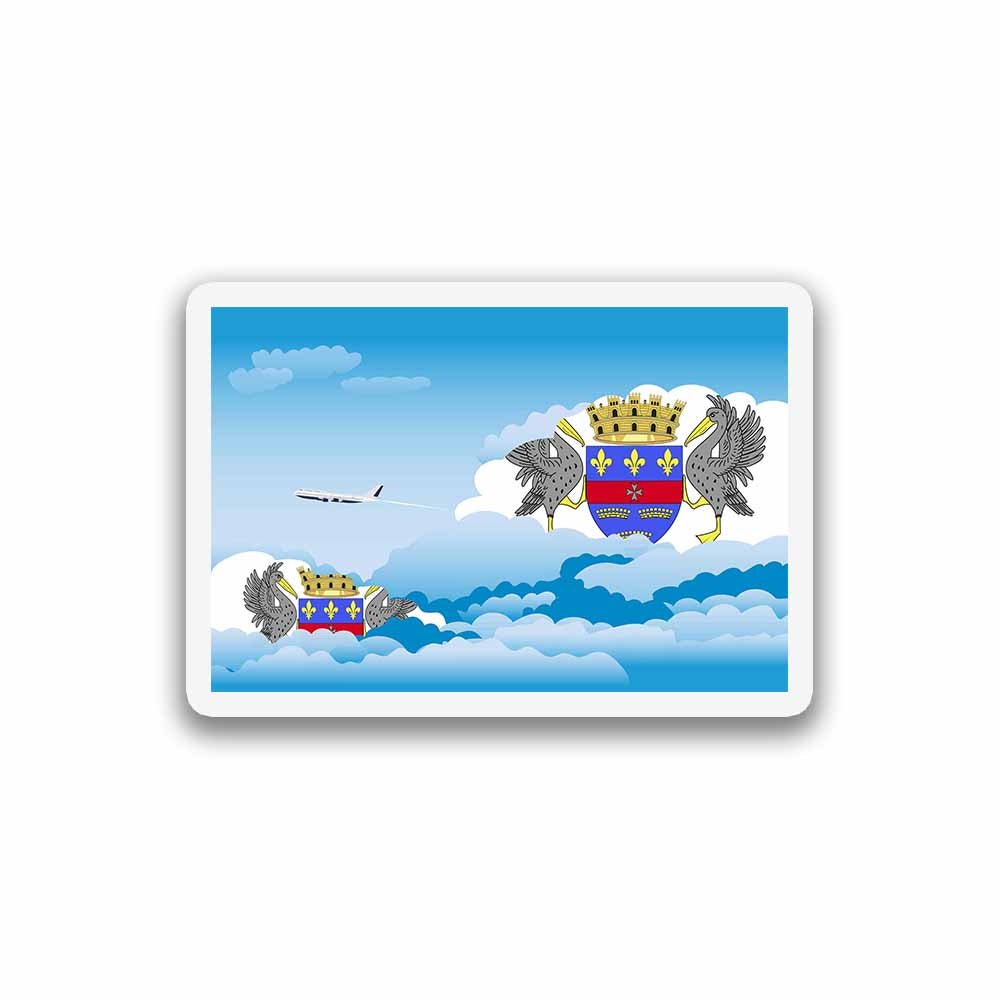 Saint Barthelemy Airplane Day Clouds Sticker & Magnet