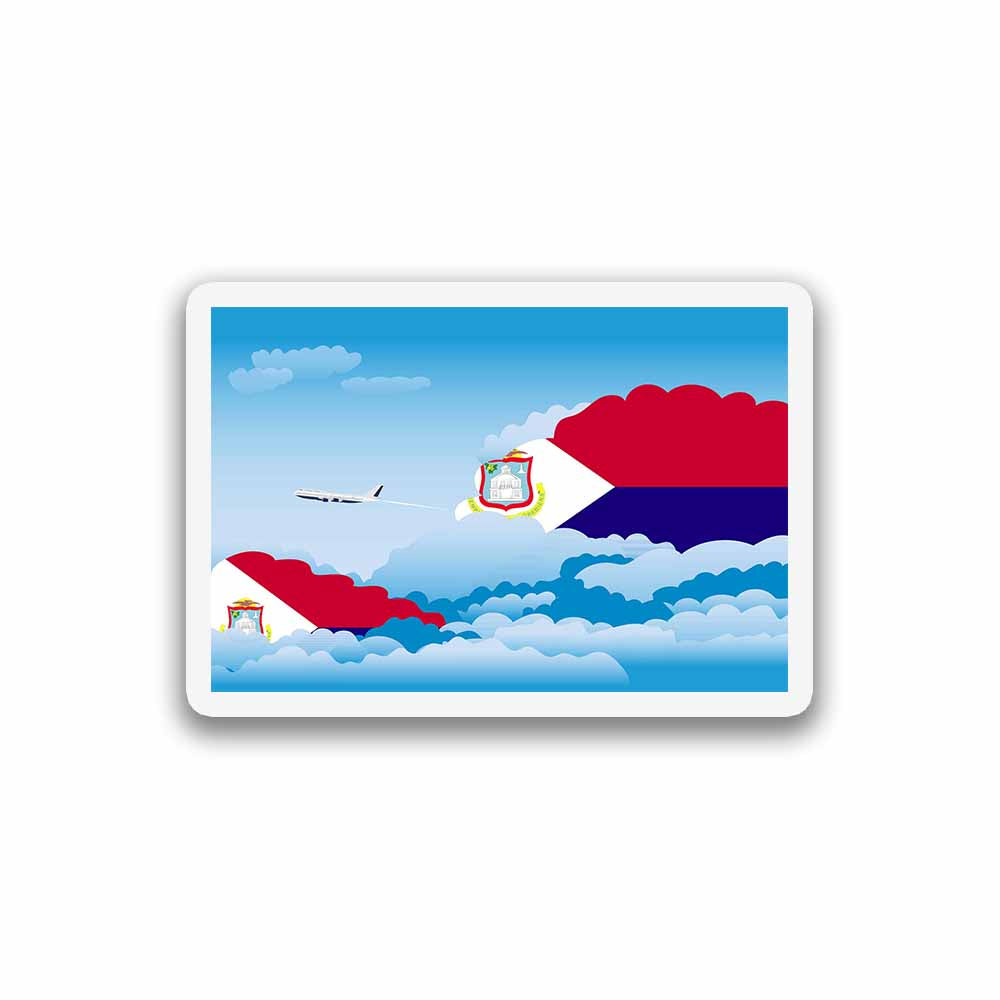 Saint Martin Airplane Day Clouds Sticker & Magnet