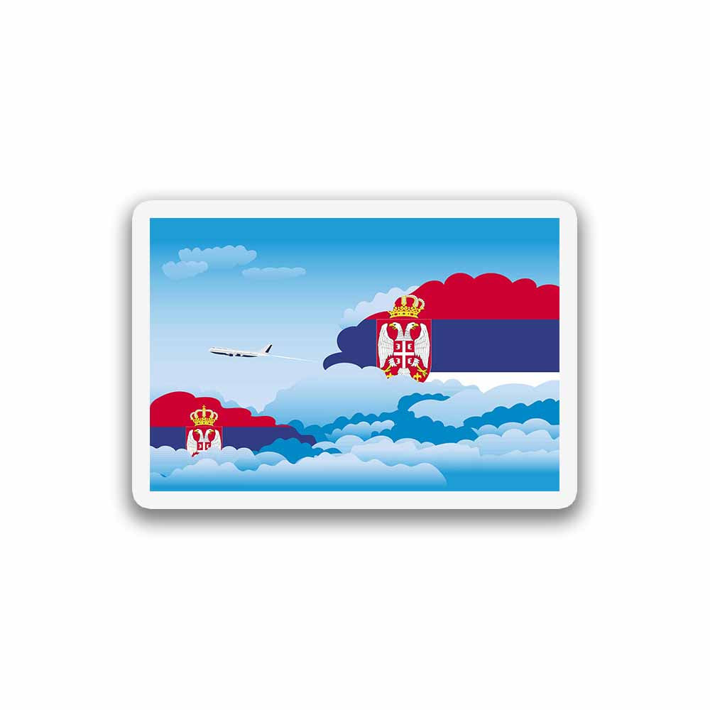 Serbia Airplane Day Clouds Sticker & Magnet