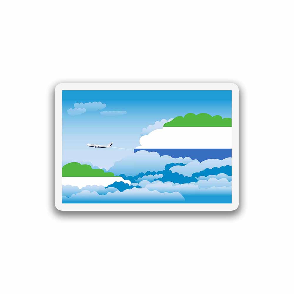 Sierra Leone Airplane Day Clouds Sticker & Magnet