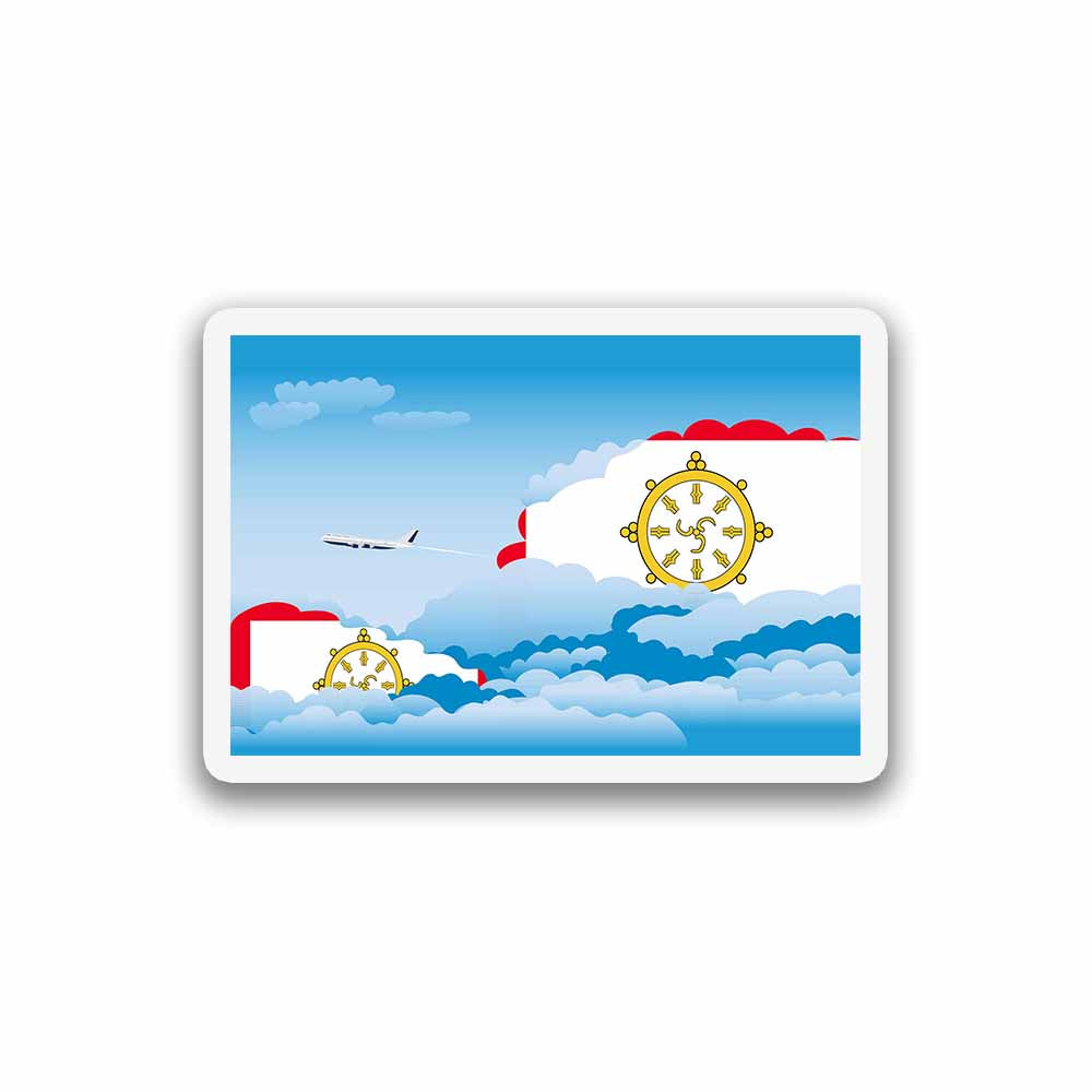 Sikkim Airplane Day Clouds Sticker & Magnet