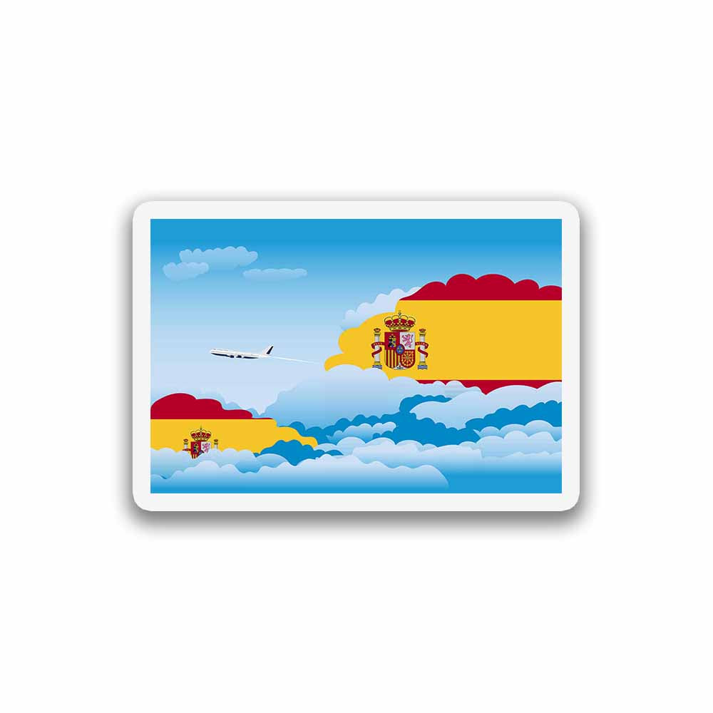 Spain Airplane Day Clouds Sticker & Magnet