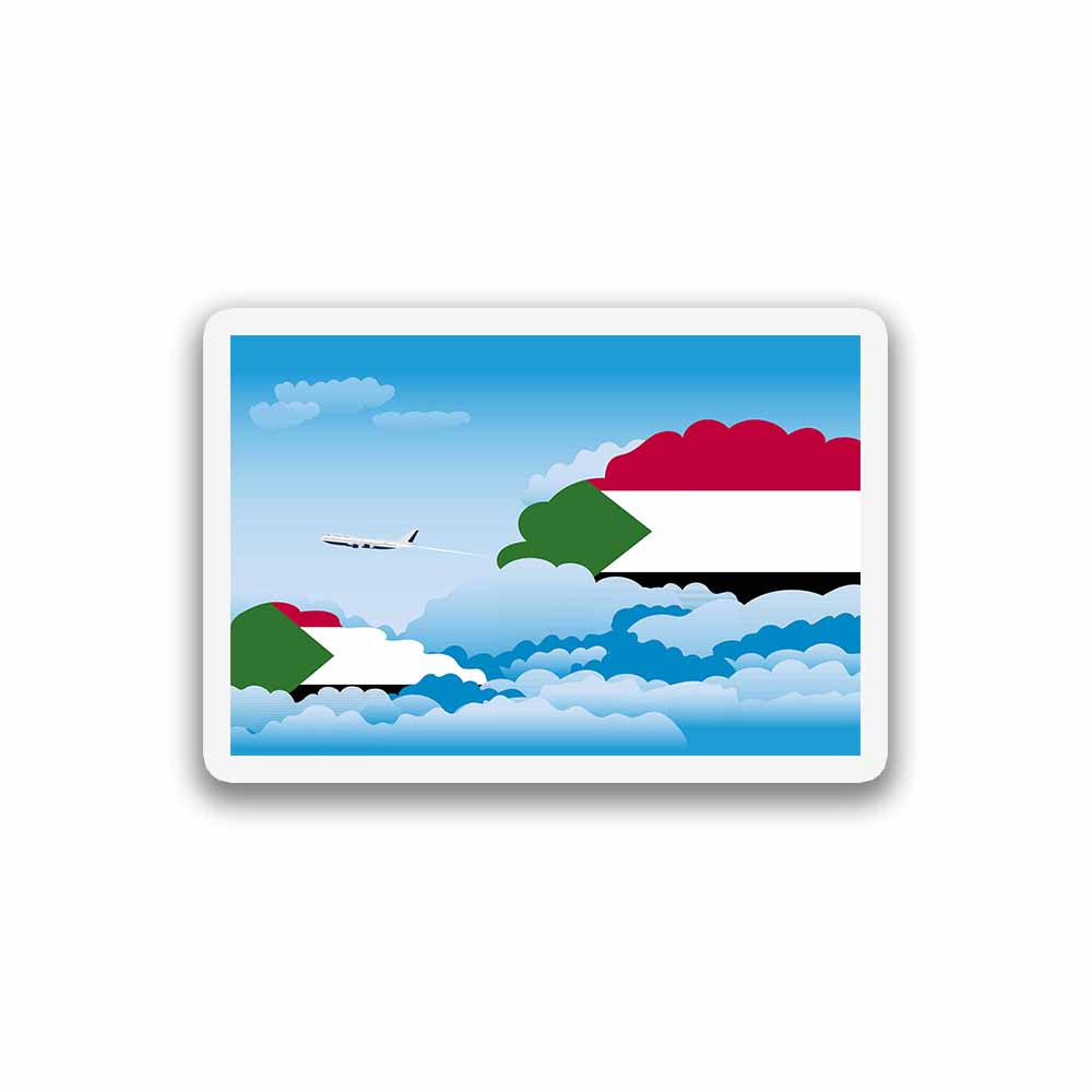 Sudan Airplane Day Clouds Sticker & Magnet