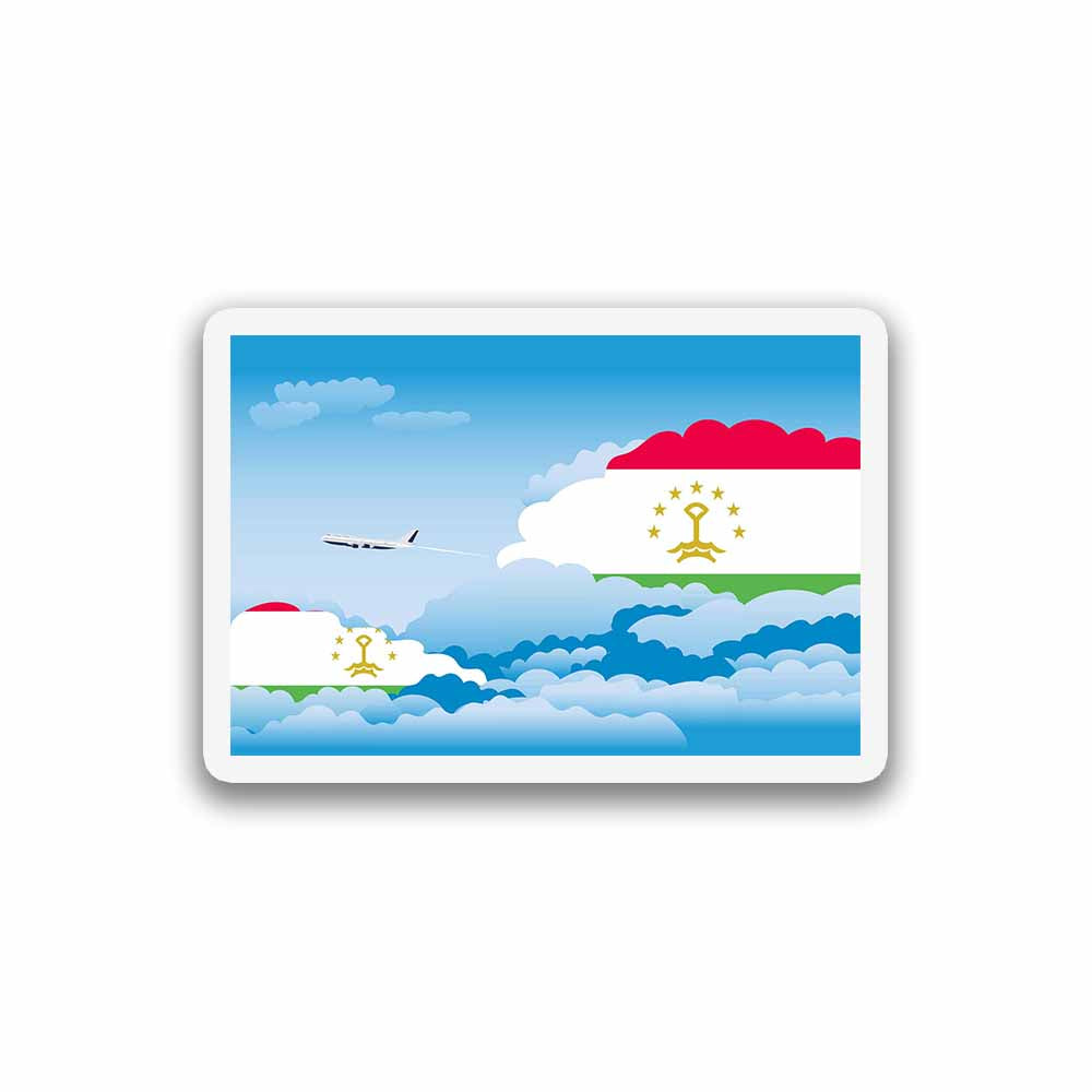 Tajikistan Airplane Day Clouds Sticker & Magnet