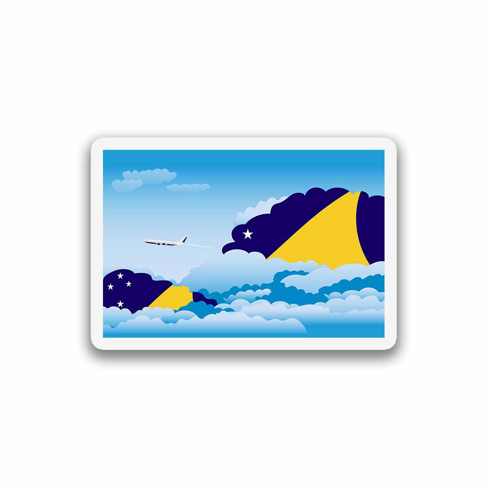 Tokelau Airplane Day Clouds Sticker & Magnet
