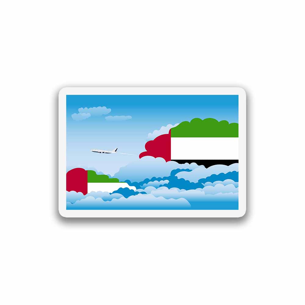 United Arab Emirates Airplane Day Clouds Sticker & Magnet