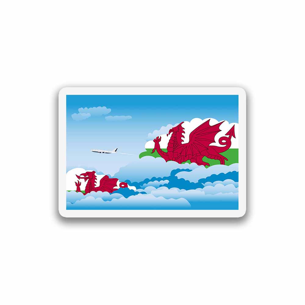 Wales Airplane Day Clouds Sticker & Magnet