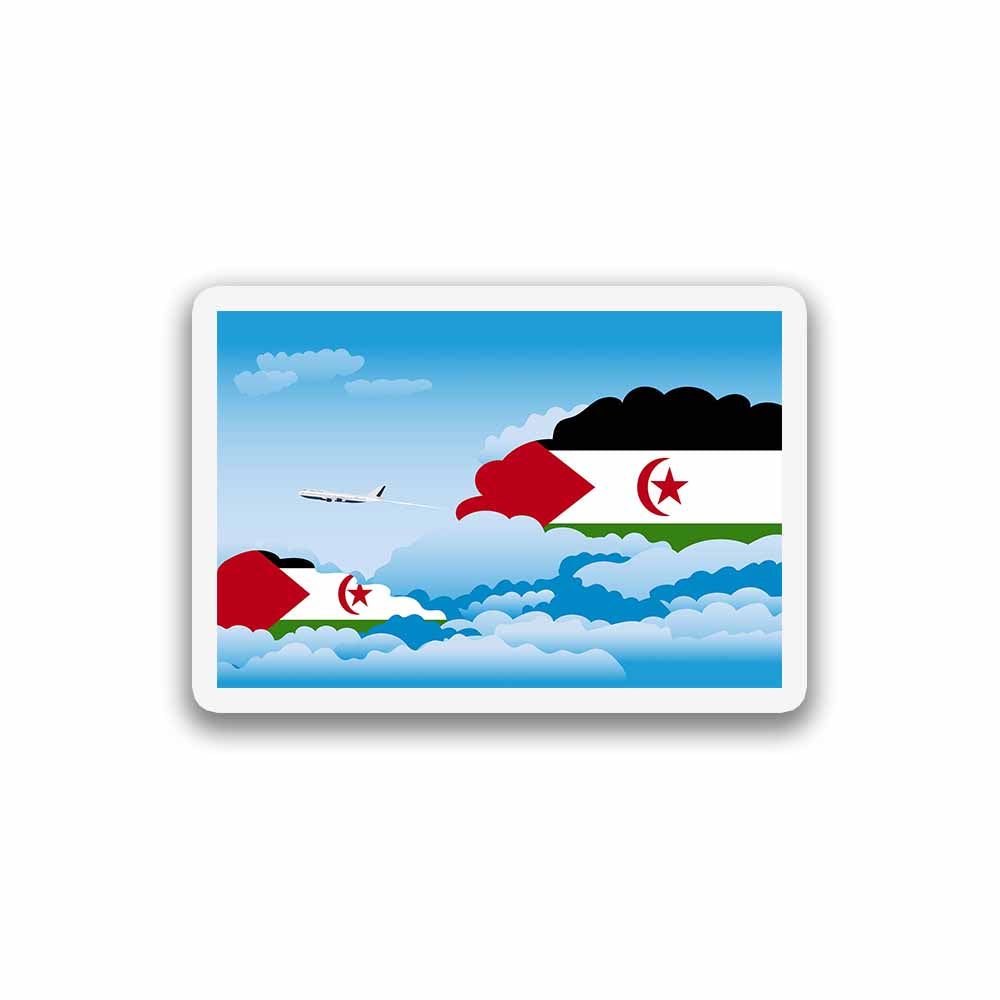 Western Sahara Airplane Day Clouds Sticker & Magnet