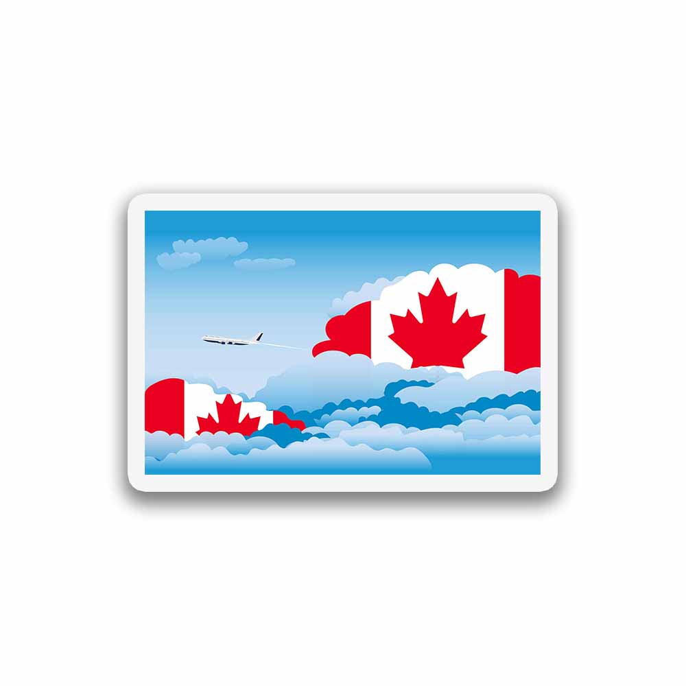 Canada Airplane Day Clouds Sticker & Magnet
