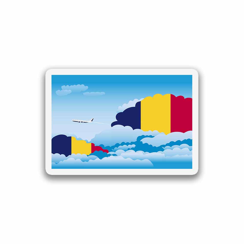 Chad Airplane Day Clouds Sticker & Magnet