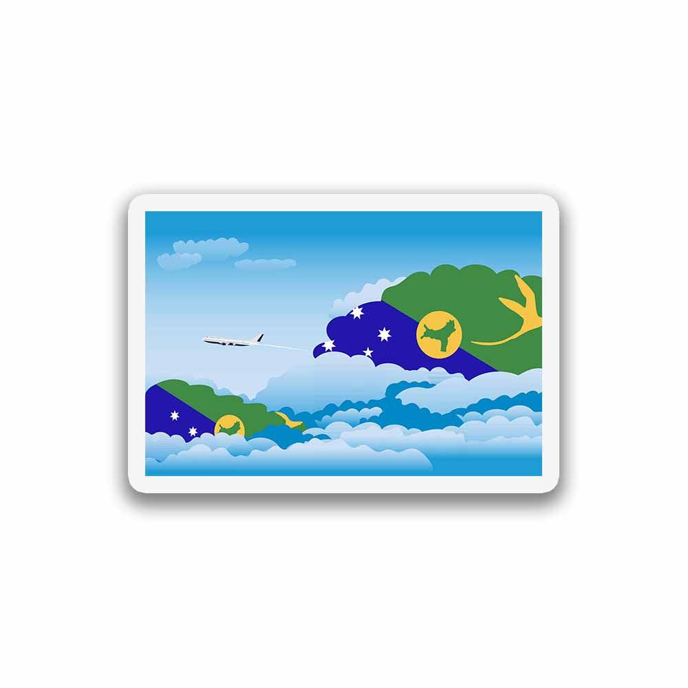 Christmas Island Airplane Day Clouds Sticker & Magnet
