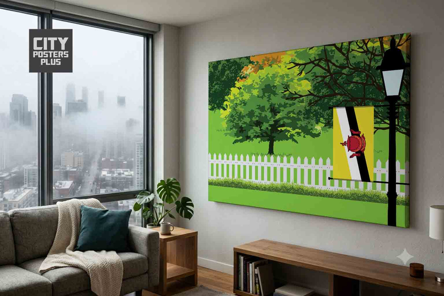 Brunei Home Town Trees Landscape Canvas Wrapped Wall Art