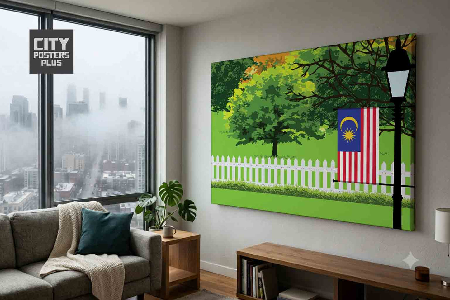 Malaysia Home Town Trees Landscape Canvas Wrapped Wall Art