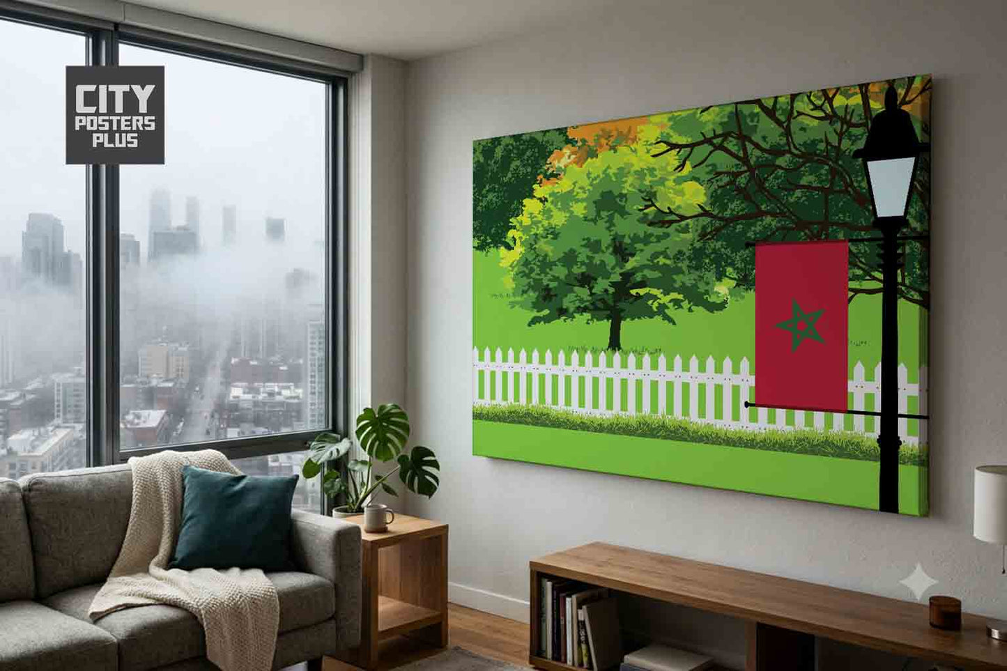 Morocco Home Town Trees Landscape Canvas Wrapped Wall Art