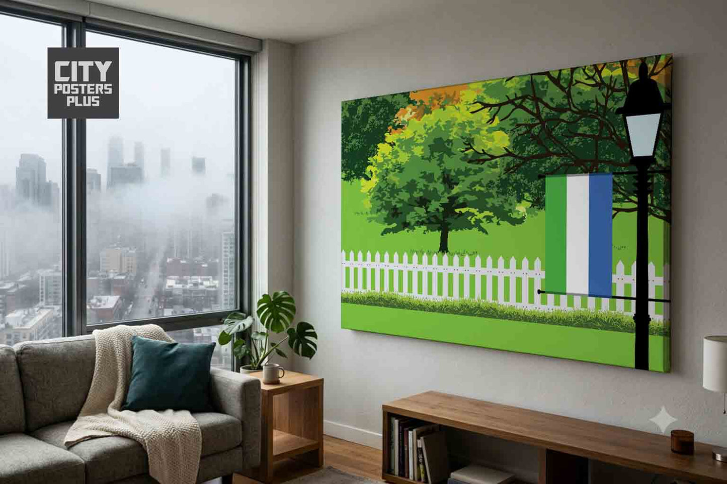 Sierra Leone Home Town Trees Landscape Canvas Wrapped Wall Art