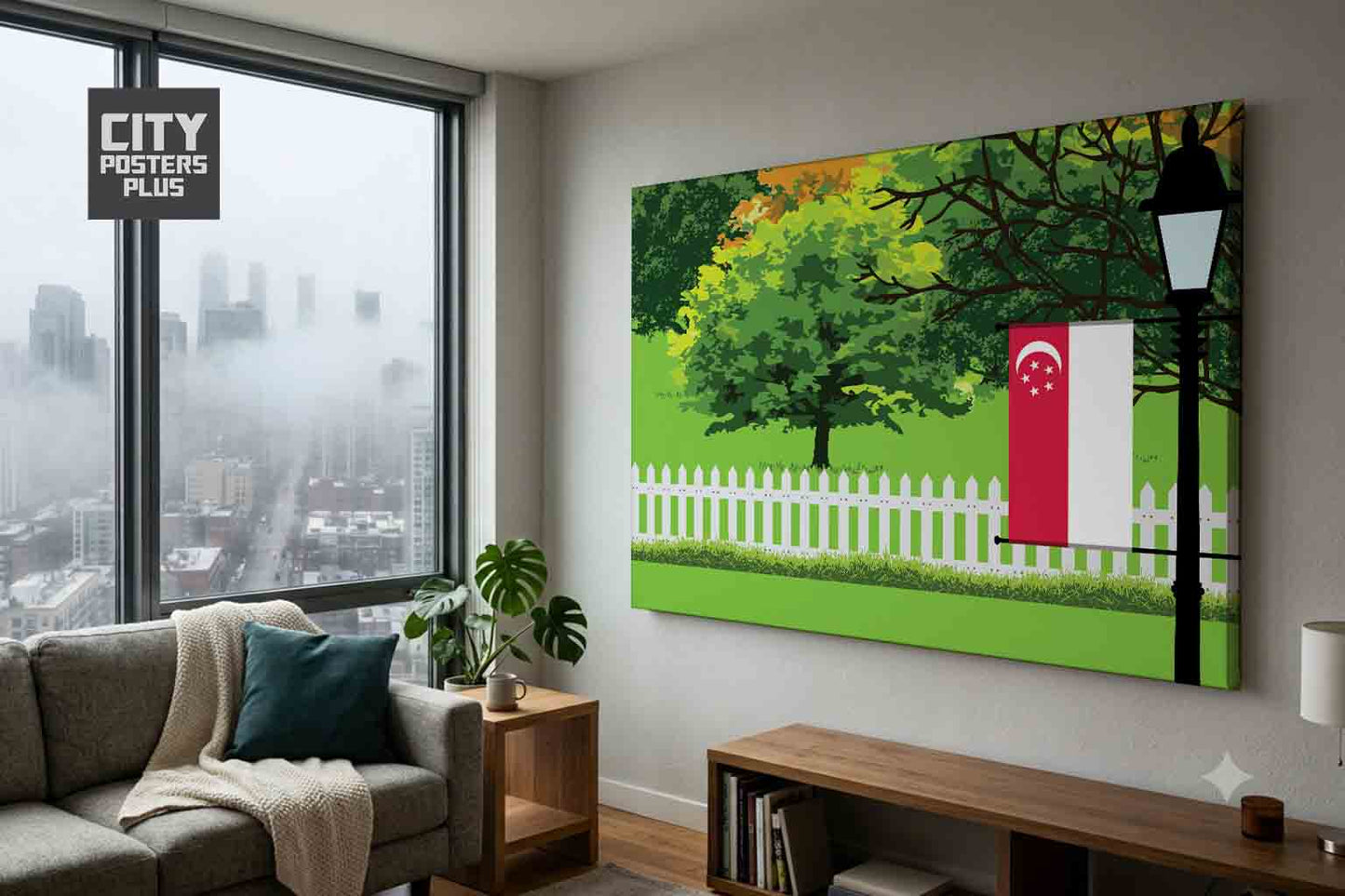 Singapore Home Town Trees Landscape Canvas Wrapped Wall Art