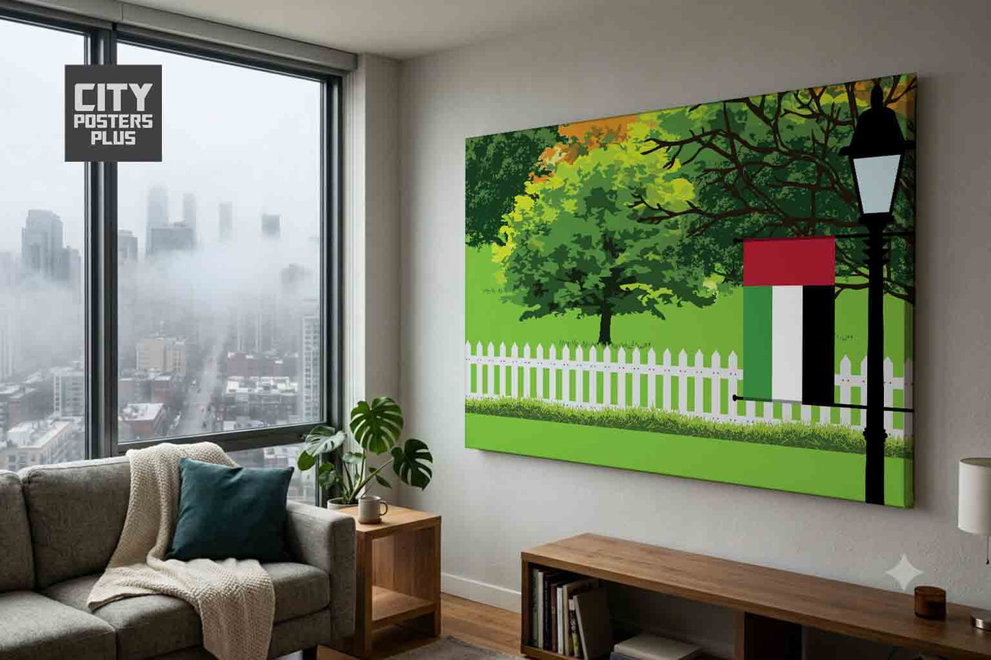 United Arab Emirates Home Town Trees Landscape Canvas Wrapped Wall Art
