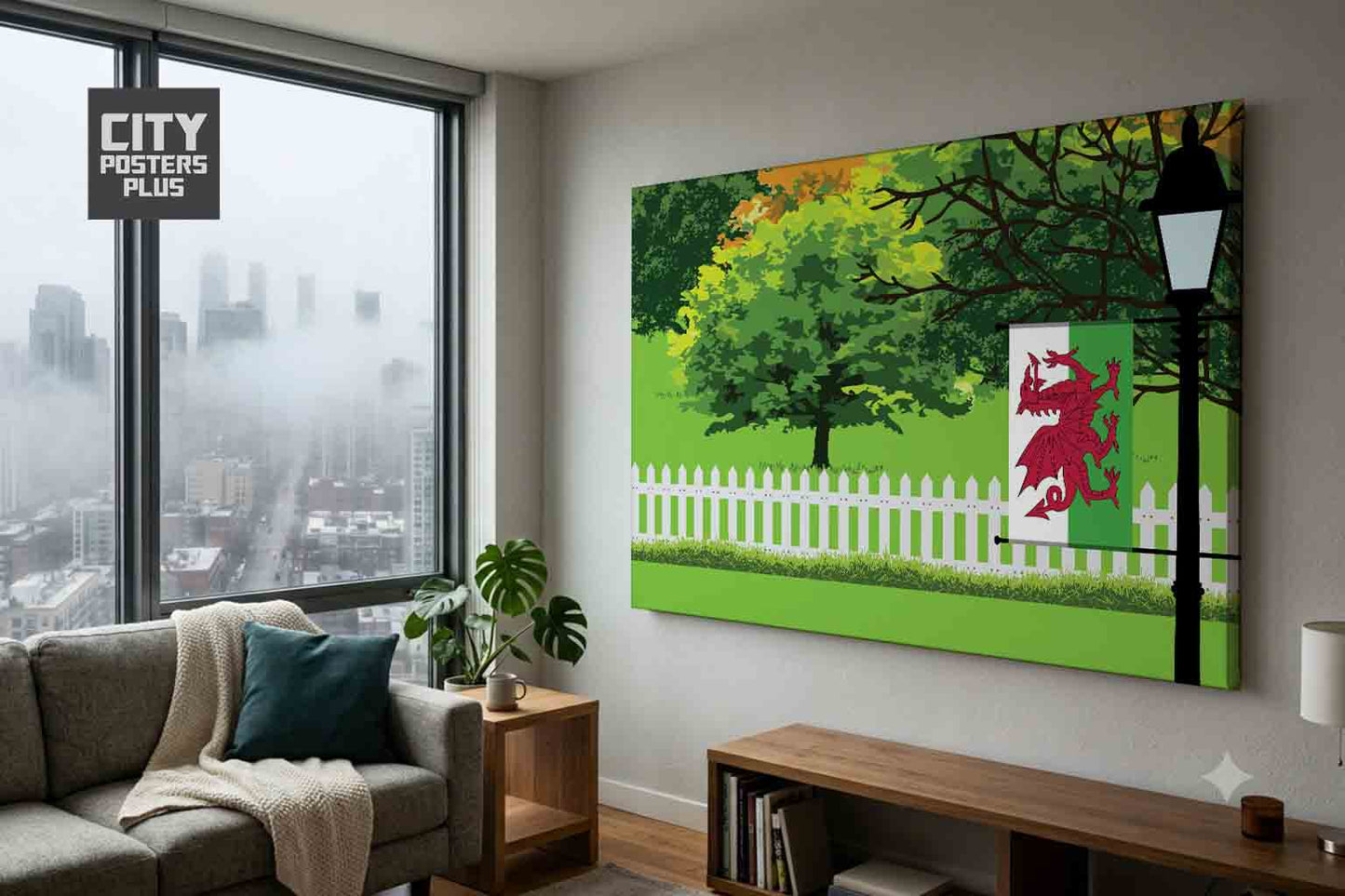 Wales Home Town Trees Landscape Canvas Wrapped Wall Art