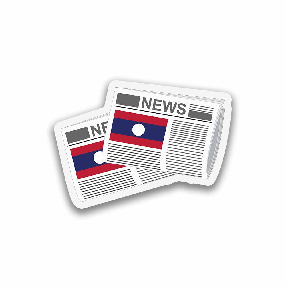 Laos Newspapers Sticker & Magnet