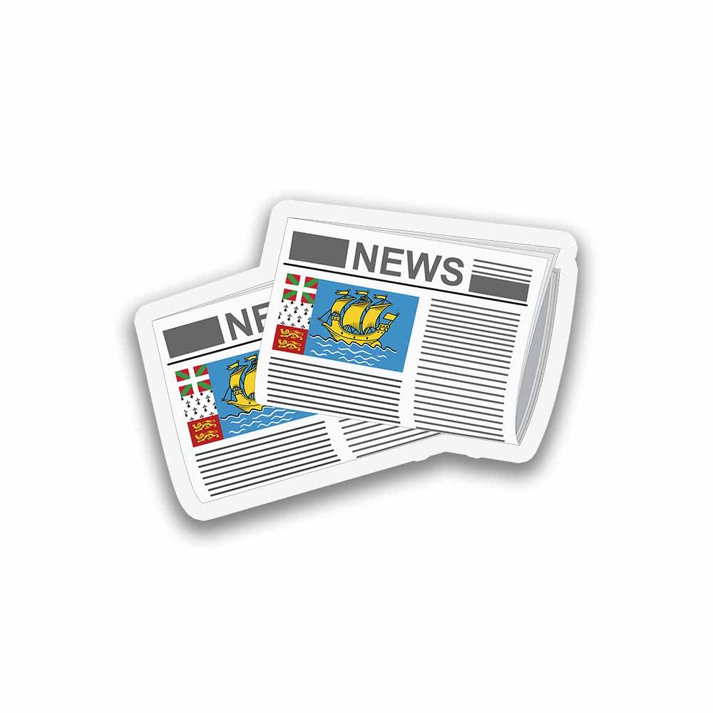 Saint Pierre and Miquelon Newspapers Sticker & Magnet