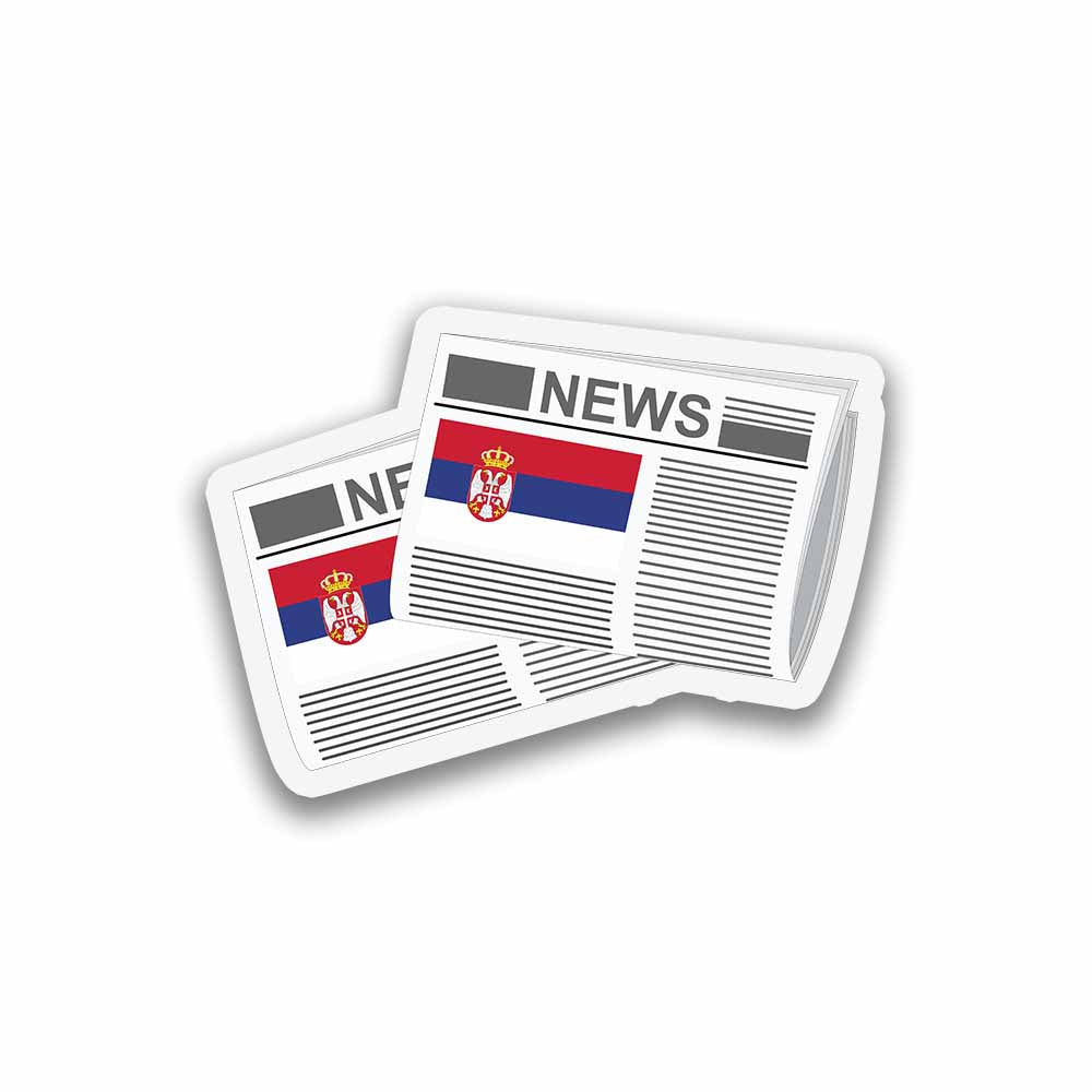 Serbia Newspapers Sticker & Magnet