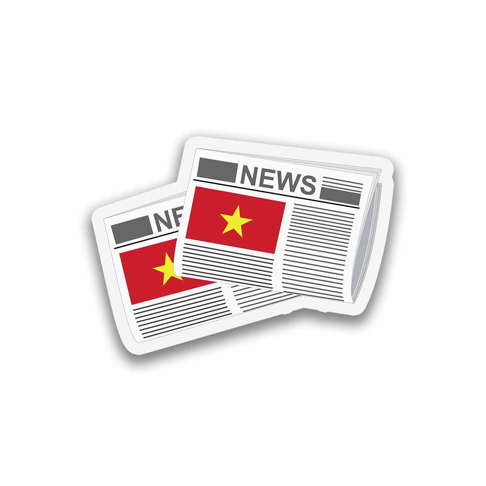 Vietnam Newspapers Sticker & Magnet