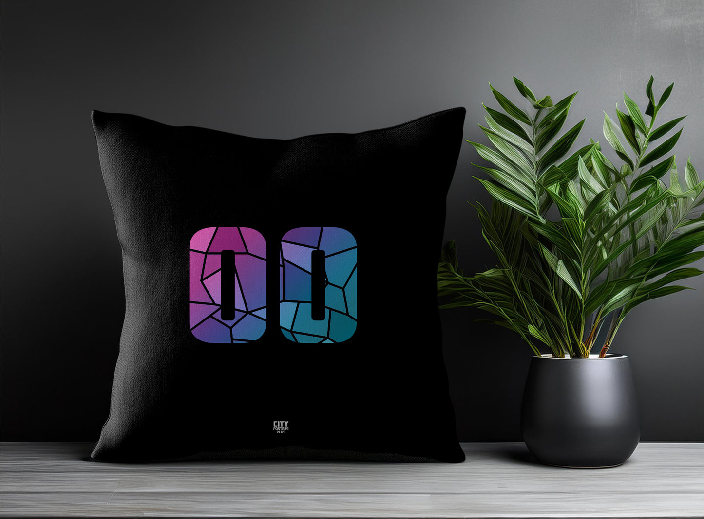Print Deliver Plus 00 Number Square & Rectangle Pillow Cases | Modern Numeric Throw Pillow Covers 