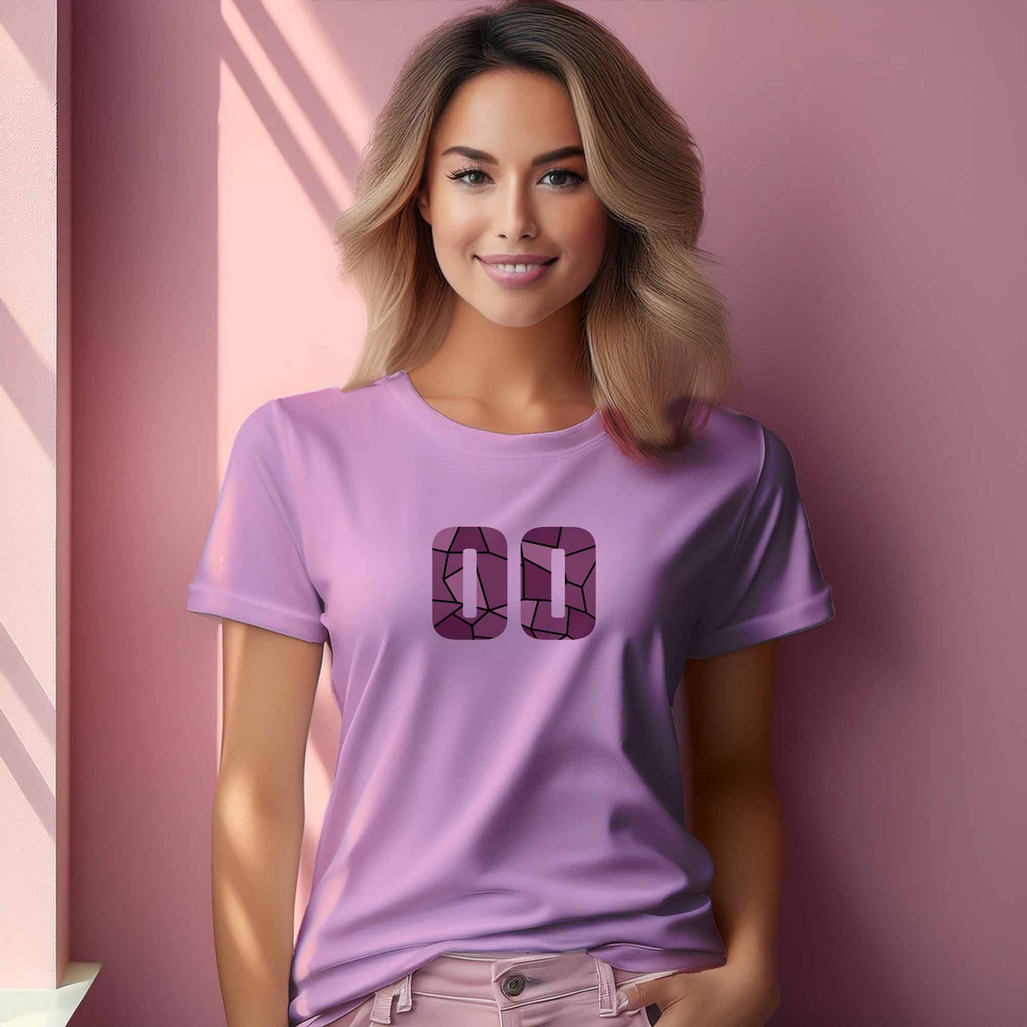 00 Number Women T-Shirt (Light Pink)
