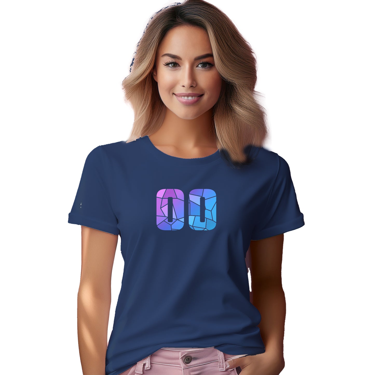 00 Number Women T-Shirt (Navy Blue)