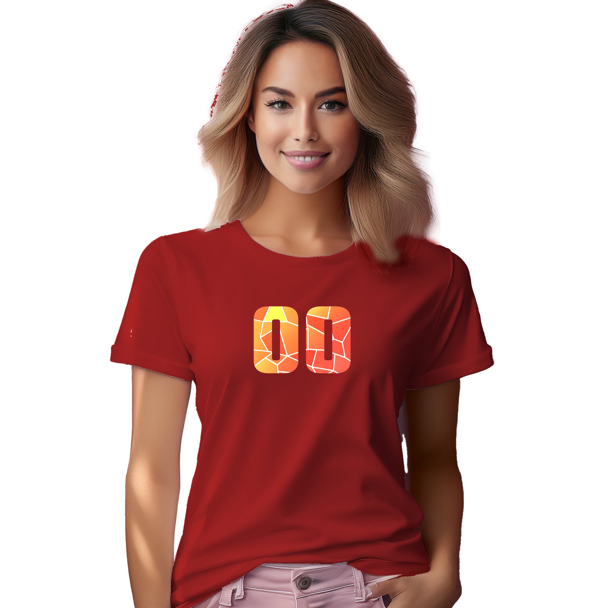 00 Number Women T-Shirt (Red)