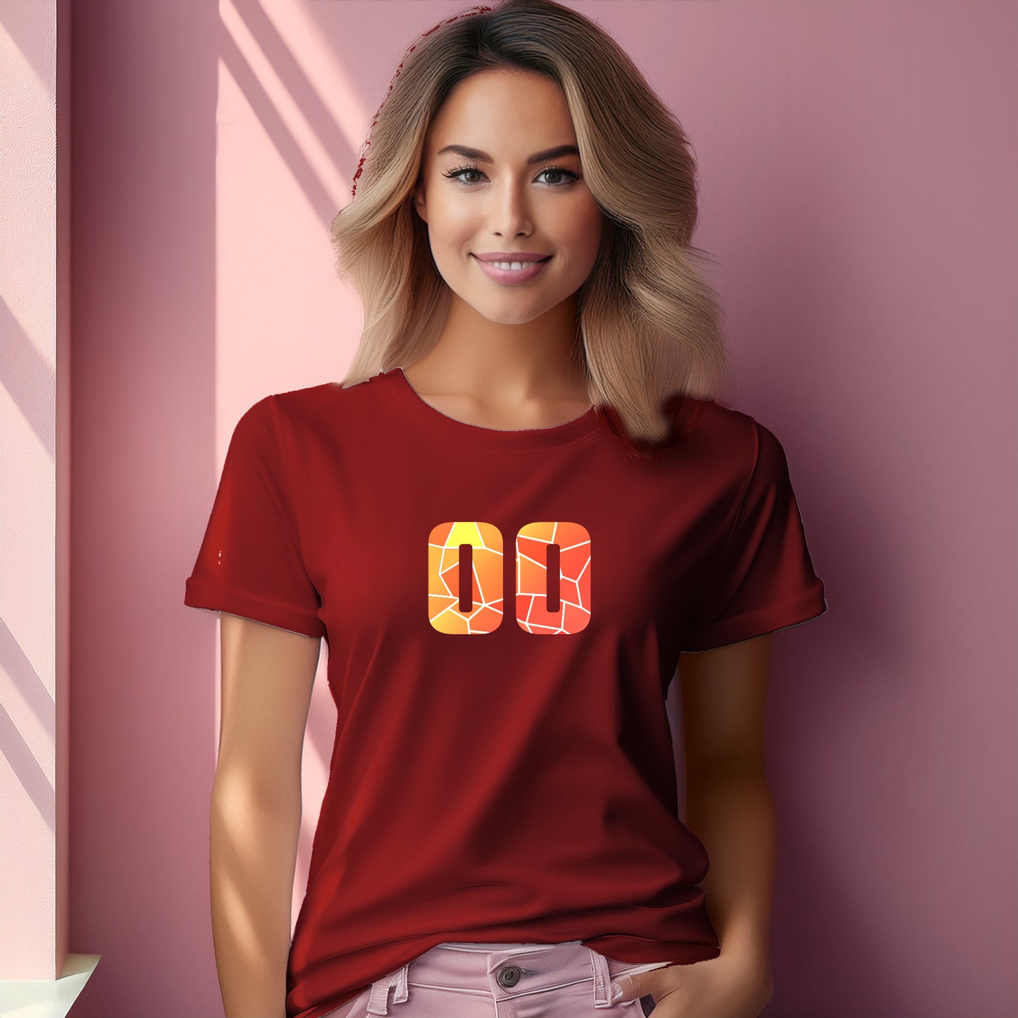 00 Number Women T-Shirt (Red)