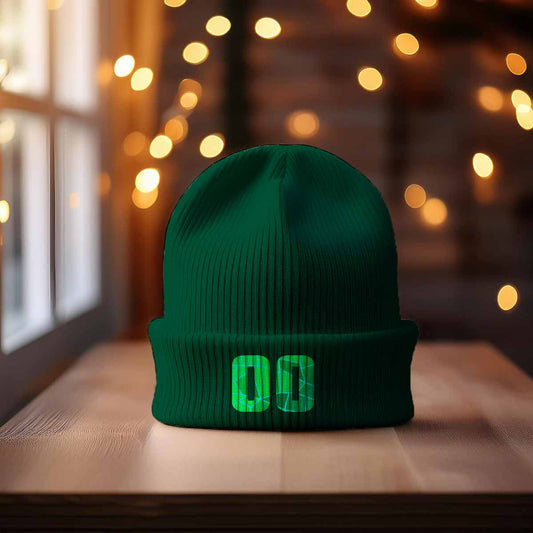 Beanies Plus 00 Number Beanie | Modern Numeric Knit Winter Hat 