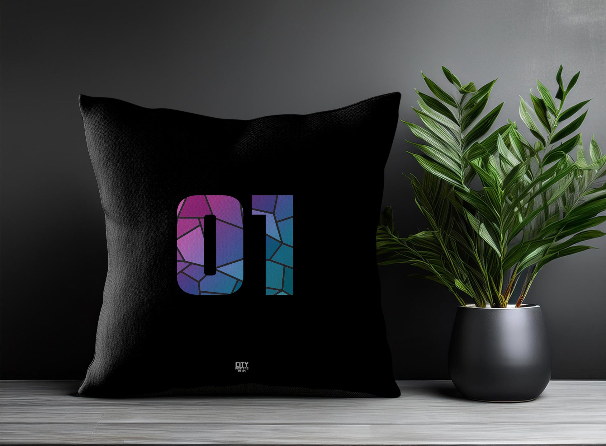 Print Deliver Plus 01 Number Square & Rectangle Pillow Cases | Modern Numeric Throw Pillow Covers 