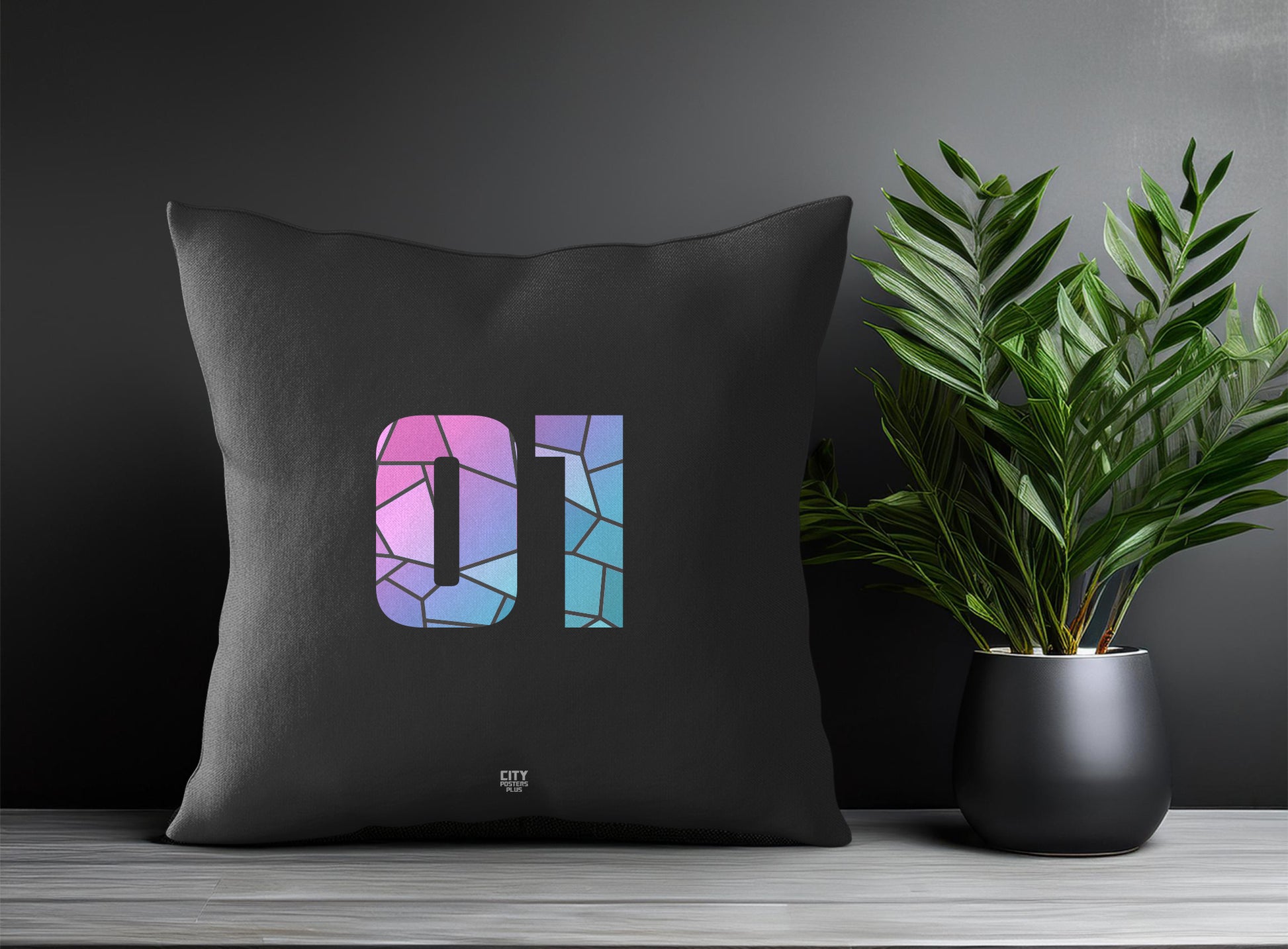 Print Deliver Plus 01 Number Square & Rectangle Pillow Cases | Modern Numeric Throw Pillow Covers 