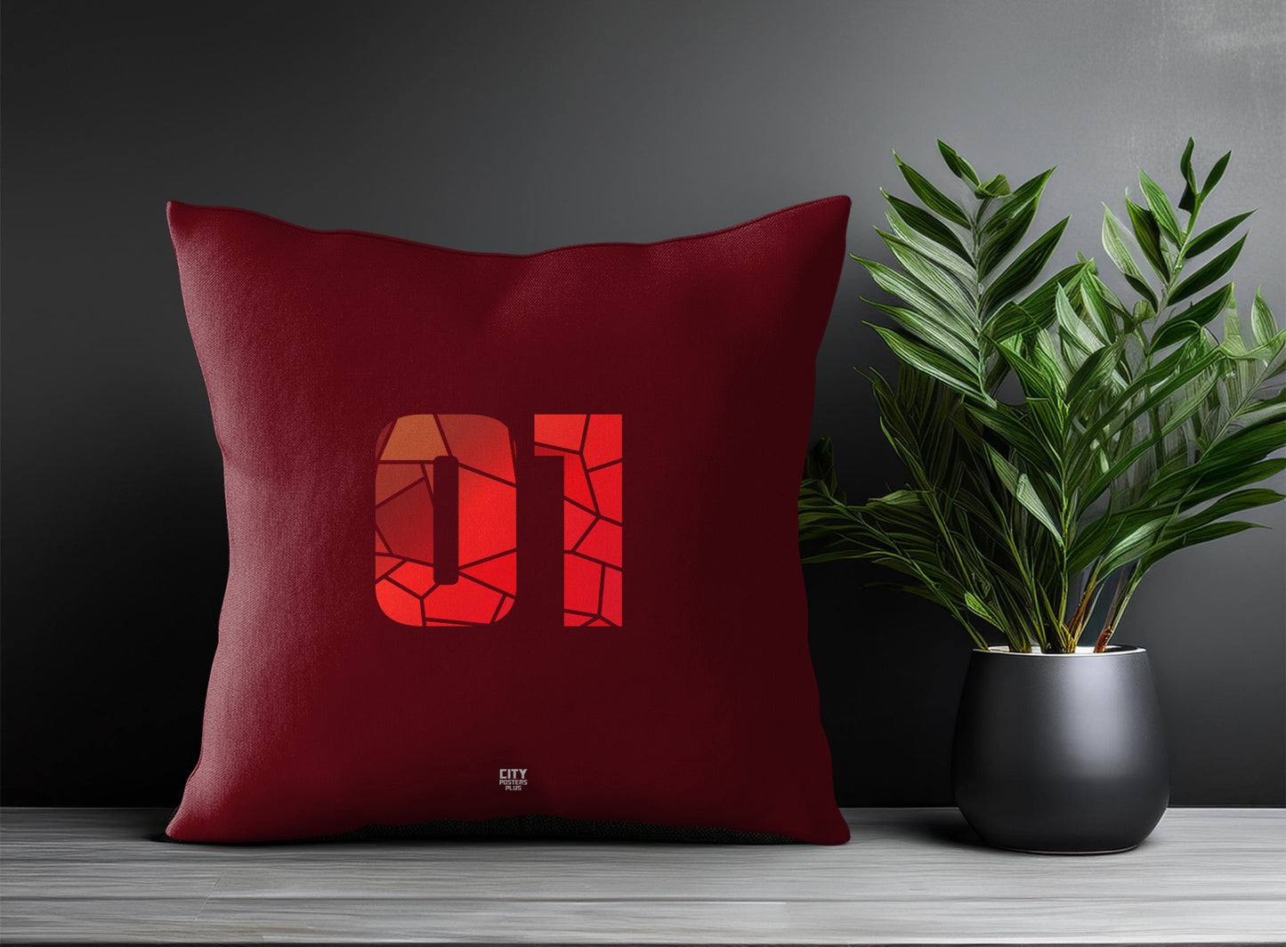 Print Deliver Plus 01 Number Square & Rectangle Pillow Cases | Modern Numeric Throw Pillow Covers 